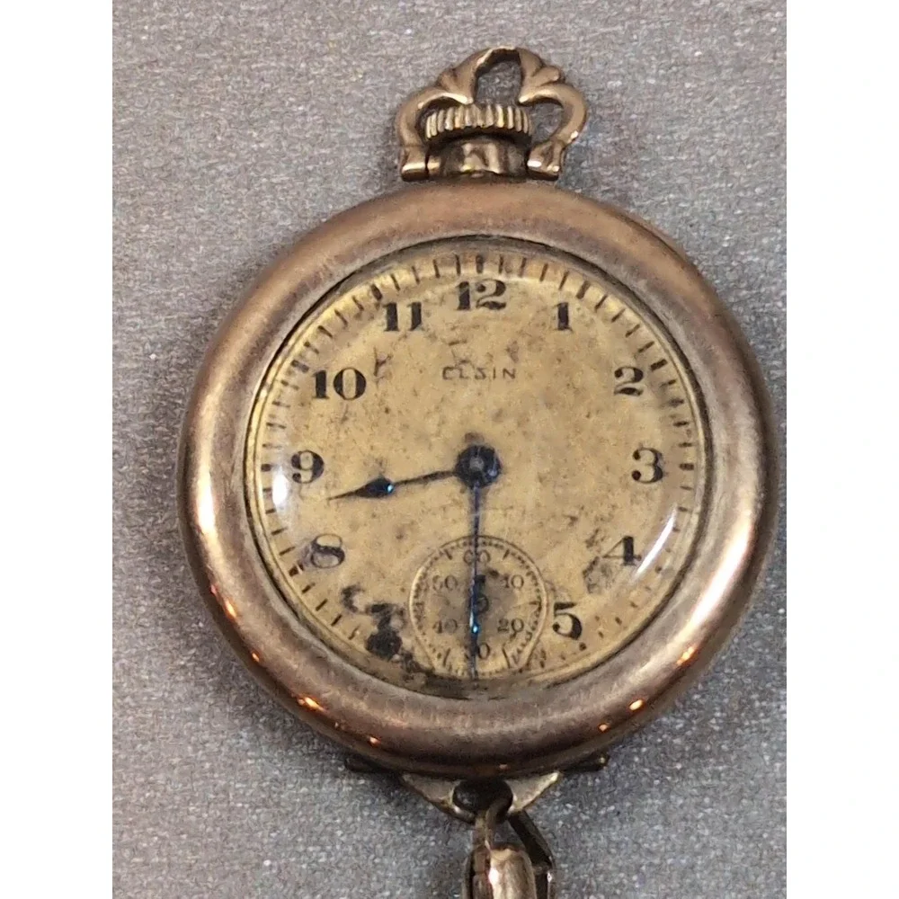 Antique 1915 Elgin Ladies Wristwatch Gold Filled Parts Repair Original Box Note